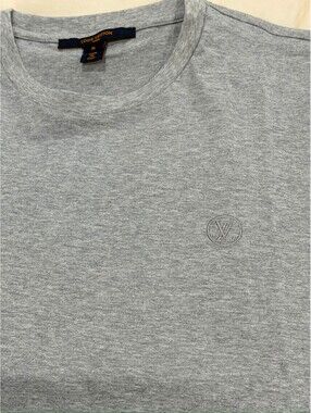 Louis Vuitton Grey Embroidered Logo T-Shirt Size L